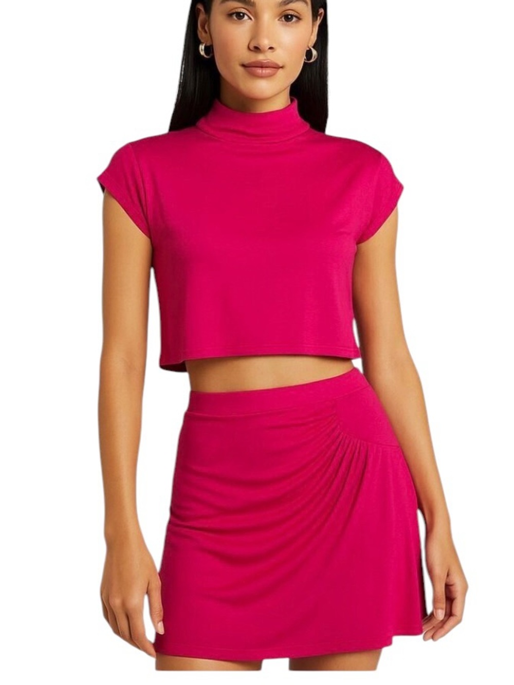 NWOT House of Harlow 1960 Pink Felix Top & Mini‎ Skirt Set, Size S